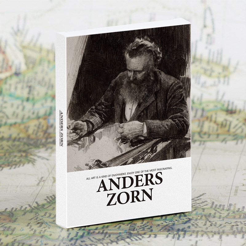 世界著名画家安德斯佐恩人物素描美术作品明信片唯美艺术装饰卡片