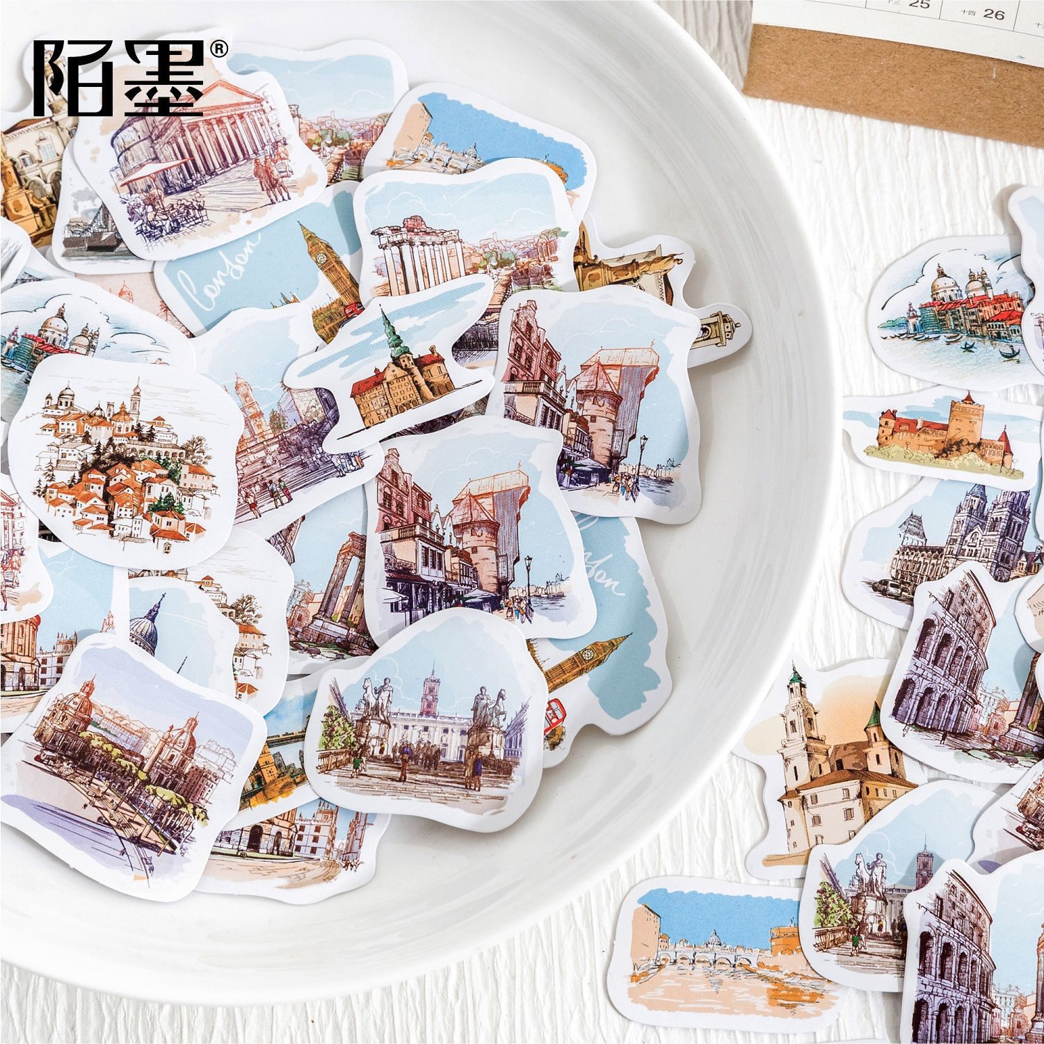 城市印象建筑风景贴纸