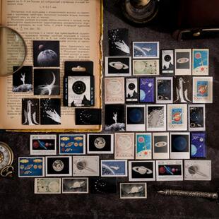 星象图鉴陌墨盒装贴纸  创意手帐复古装饰封口贴DIY素材相册贴画