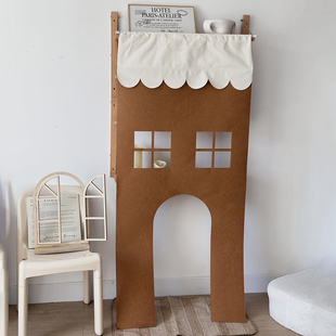 ins风儿童房可爱过家家毛毡门帘早教圣诞节拱门可爱小房子窗户