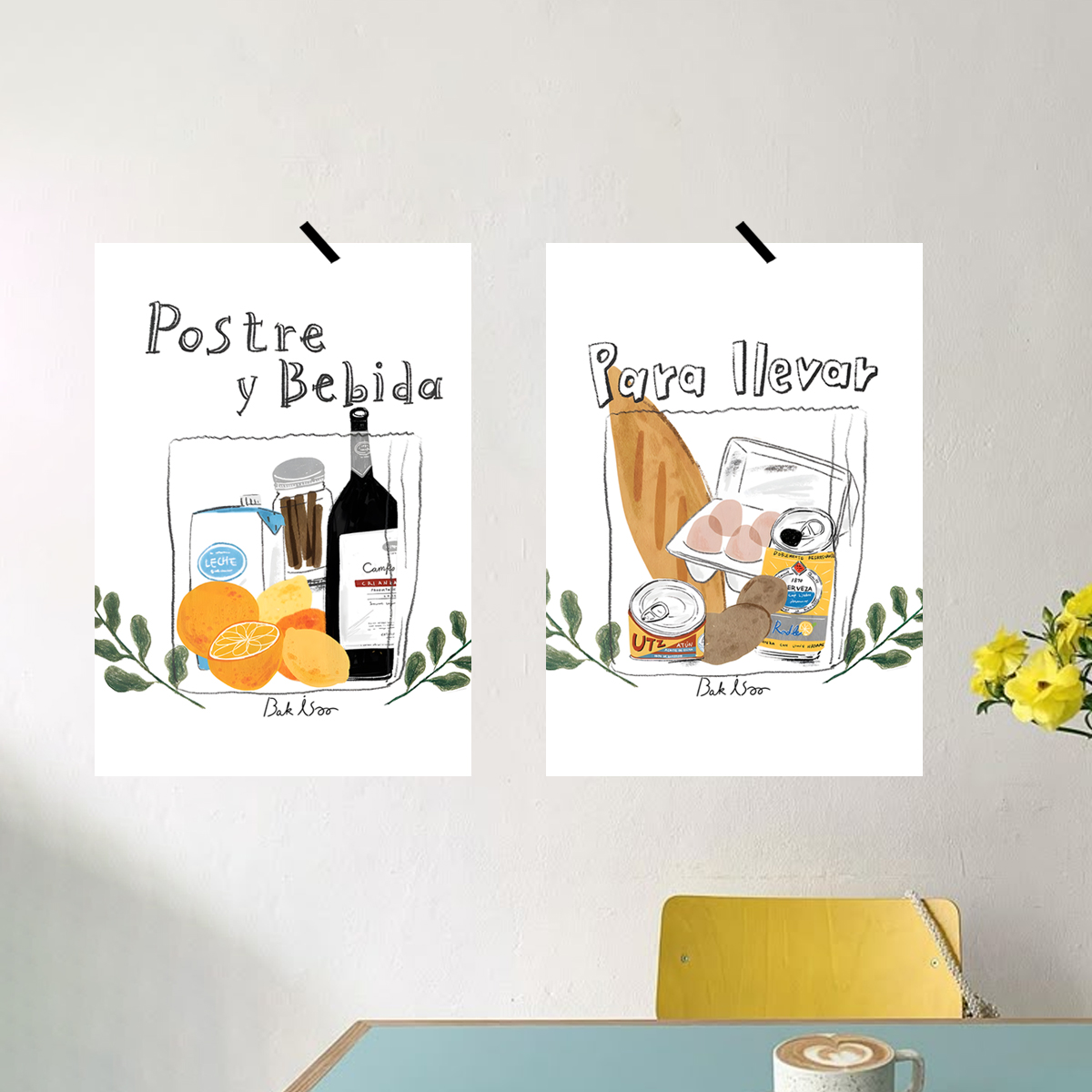 手绘卡通水果食物餐厅书房海报纸背景墙画报装饰画百搭创意布置图片