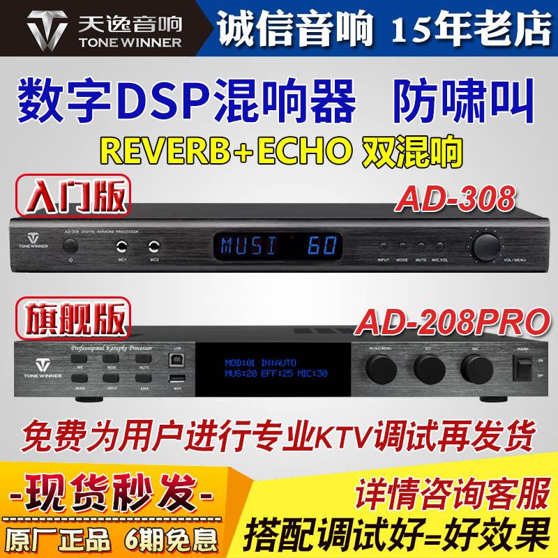 天逸混响器防啸叫家用K歌话筒机