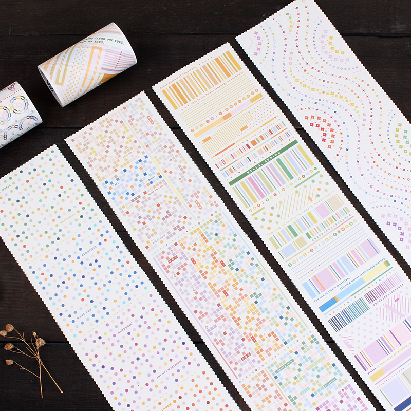 手帐装饰和纸胶带色彩背景手账