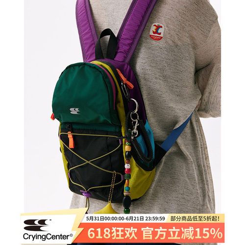 CryingCenter  拼接撞色野餐登山包户外双肩书包 哭喊中心