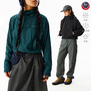 CryingCenter保暖锁温连帽短款 外套秋冬轻量化户外徒步软壳长袖