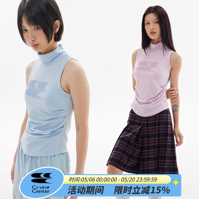 CryingCenter 高领凉感冰皮面料无袖上衣背心 哭喊中心