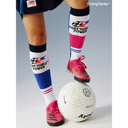 CryingCenterxFootygirls女足复古拼色足球袜长筒运动袜 哭喊中心 - 封面