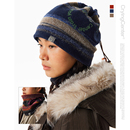 CryingCenter 漩涡条纹抓绒针织户外徒步秋冬保暖围脖护脸帽子