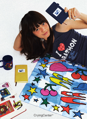 CryingCenter 2026新年马年星星趣味插画头巾方巾 哭喊中心