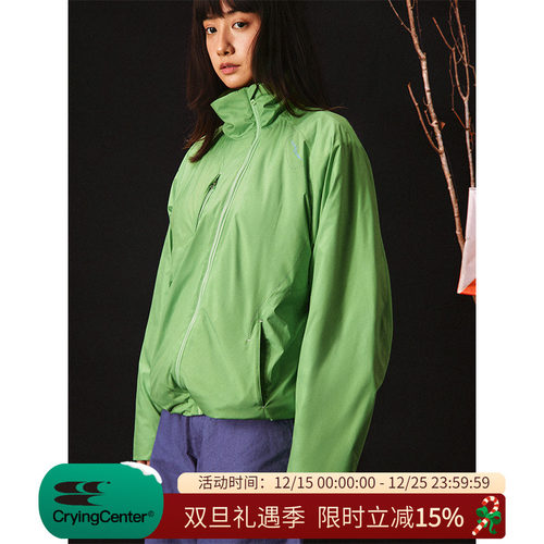 CryingCenter斜拉链户外立领石墨烯绒插肩弯刀袖外套男女同款