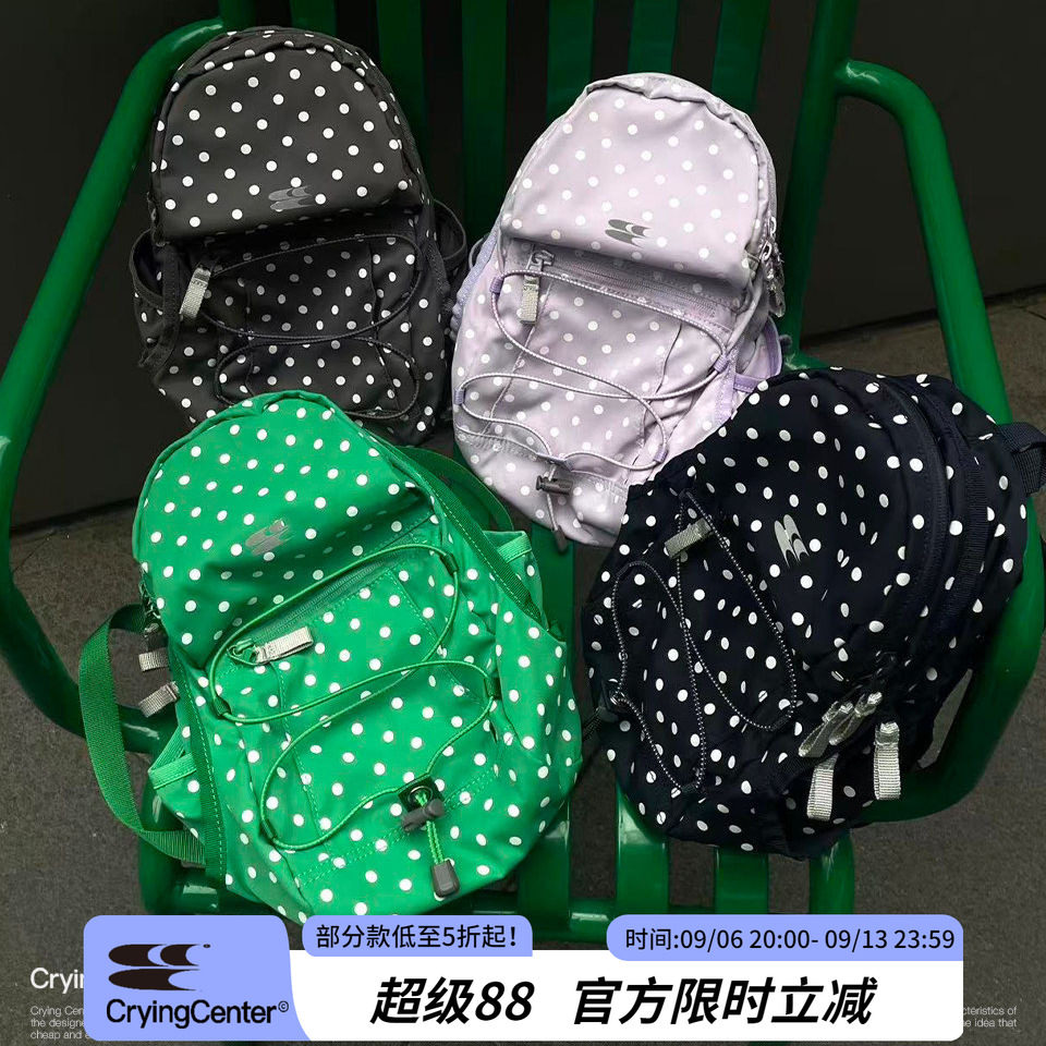 CryingCenter波点尼龙野餐登山包户外双肩书包小号中号哭喊中心图片