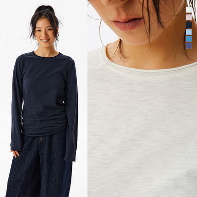 CryingCenter 竹节棉卷边堆量圆领长袖tee 哭喊中心