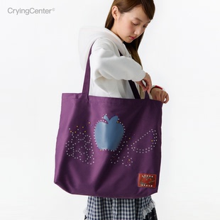 CryingCenter 水果星星彩色闪片大容量通勤托特帆布单肩包