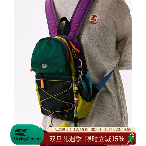 CryingCenter  拼接撞色野餐登山包户外双肩书包 哭喊中心