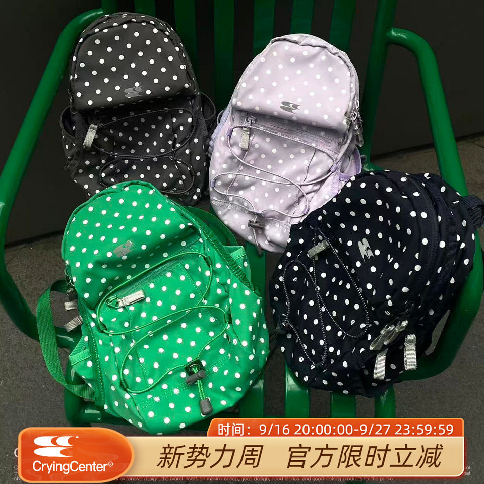 CryingCenter波点尼龙野餐登山包户外双肩书包小号中号哭喊中心图片