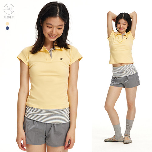CryingCenter 修身撞色门襟刺绣苹果POLO 哭喊中心
