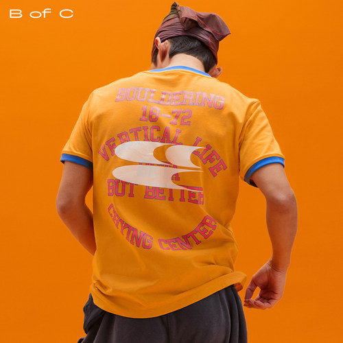 CryingCenter联名bofc 攀岩抱石标语复古字母短袖tee合身