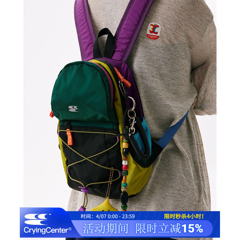 CryingCenter  拼接撞色野餐登山包户外双肩书包 哭喊中心