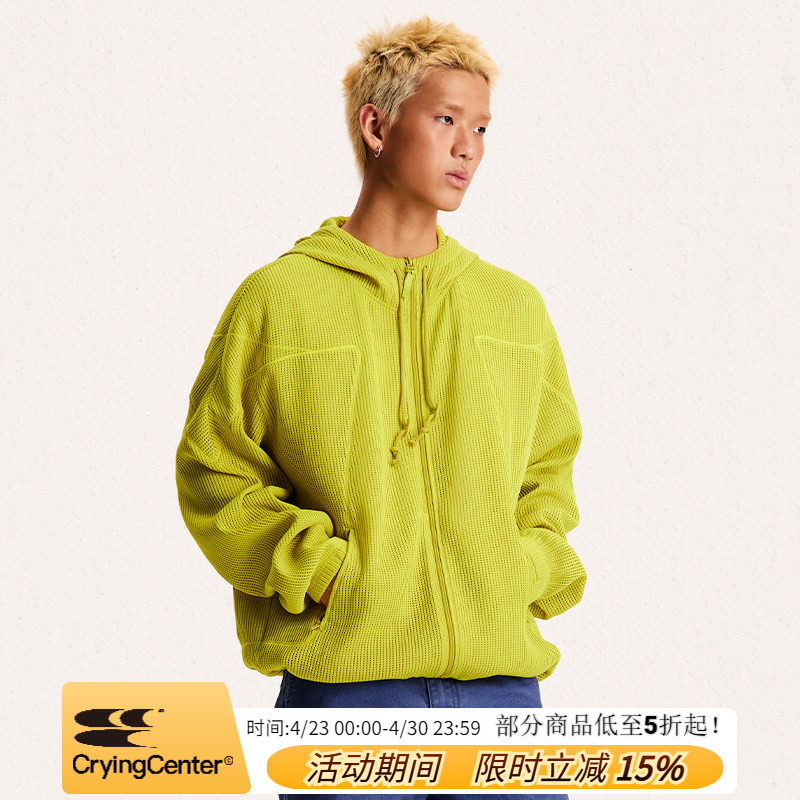 CryingCenter 网球线迹连帽夹克 空气网眼外套 哭喊中心
