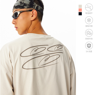 CryingCenter爱心3c大logo速干马拉松跑步运动训练圆领长袖 T恤