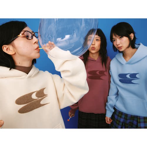 CryingCenter 奶油牙刷logo加绒短版连帽卫衣 哭喊中心