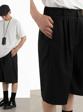 CryingCenter 黑色咖棕 百慕大西装短裤 通勤五分裤 哭喊中心