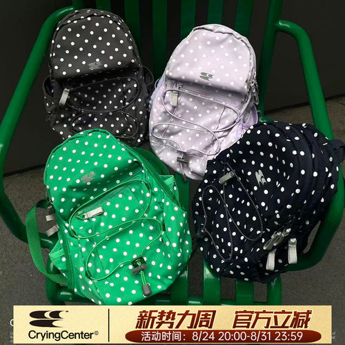 CryingCenter波点尼龙野餐登山包户外双肩书包小号中号哭喊中心