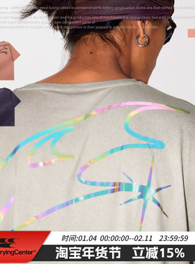 CryingCenter渐变3Clogo晕染肌理跑步短袖T恤运动吸汗单向导湿