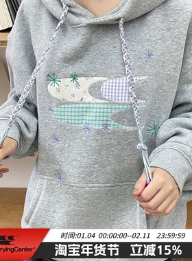 CryingCenter 碎花格纹拼布加绒卫衣 哭喊中心