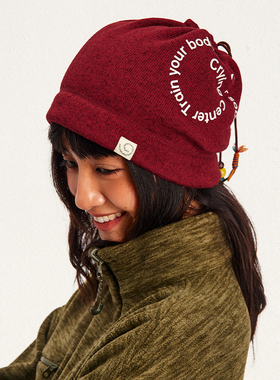 CryingCenter 阳离子粗针抓绒漩涡印花珠饰围脖帽子 哭喊中心