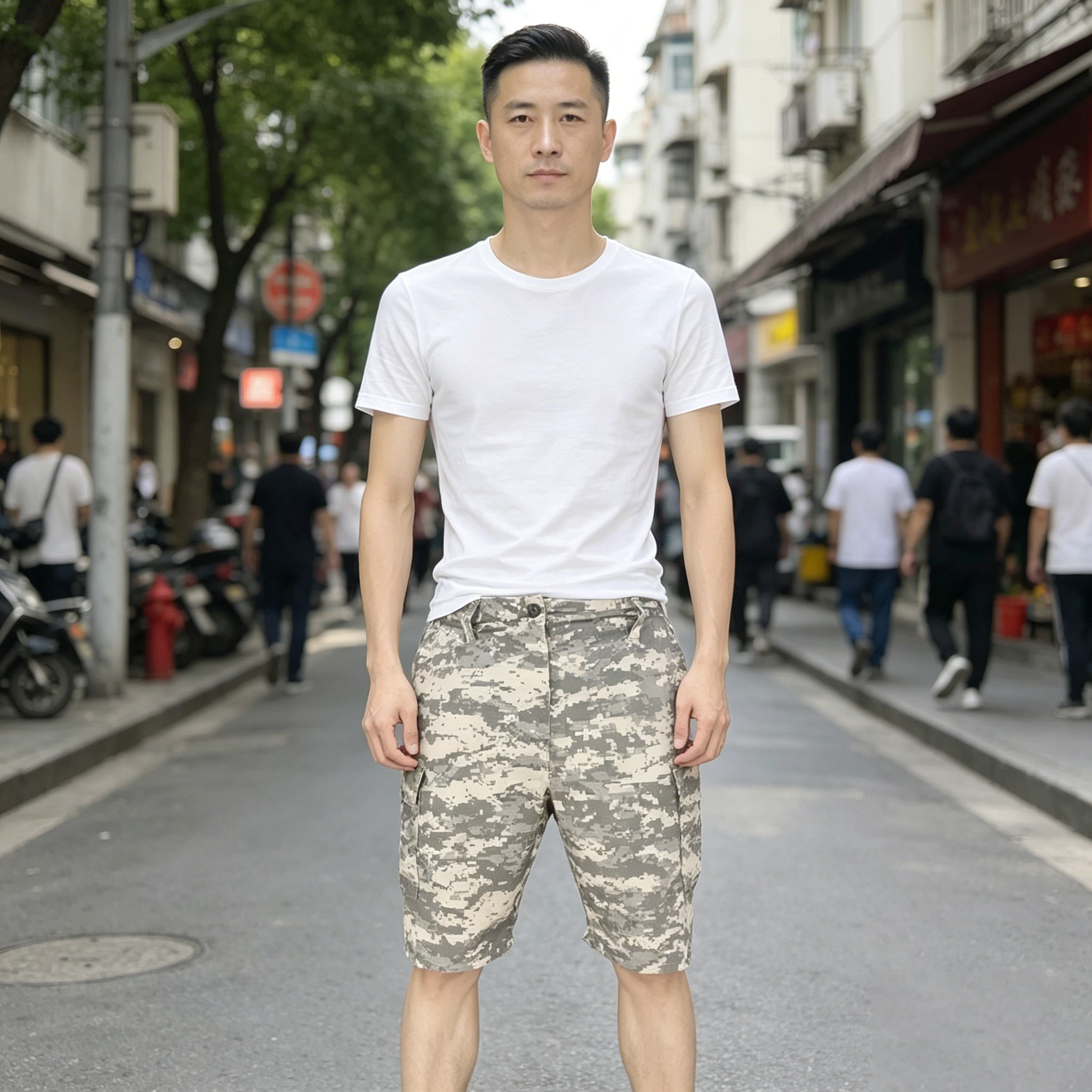 美式战术ACU迷彩短裤夏季男款多兜宽松休闲工装大码五分裤大裤衩