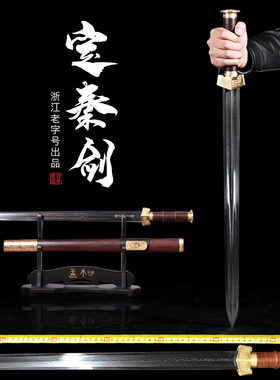 龙泉禾字号宝剑八面秦剑汉剑手工花纹钢秦王剑长剑硬剑刀剑未开刃