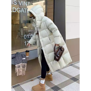 95白鹅绒羽绒服女长款加厚过膝宽松抗寒情侣保暖外套2025冬季新款