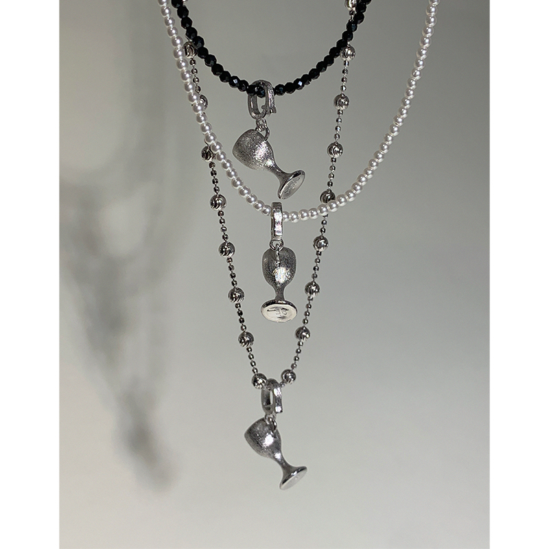 LLab拉丝工艺小酒杯万能扣吊坠