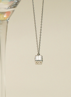 LLab 好运系列 s925立体魔方项链女新年转运爱心方块项链