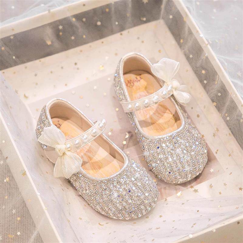 法国MIWEIKE 真皮女童公主鞋水晶鞋儿童鞋子配礼服小皮鞋女孩单鞋