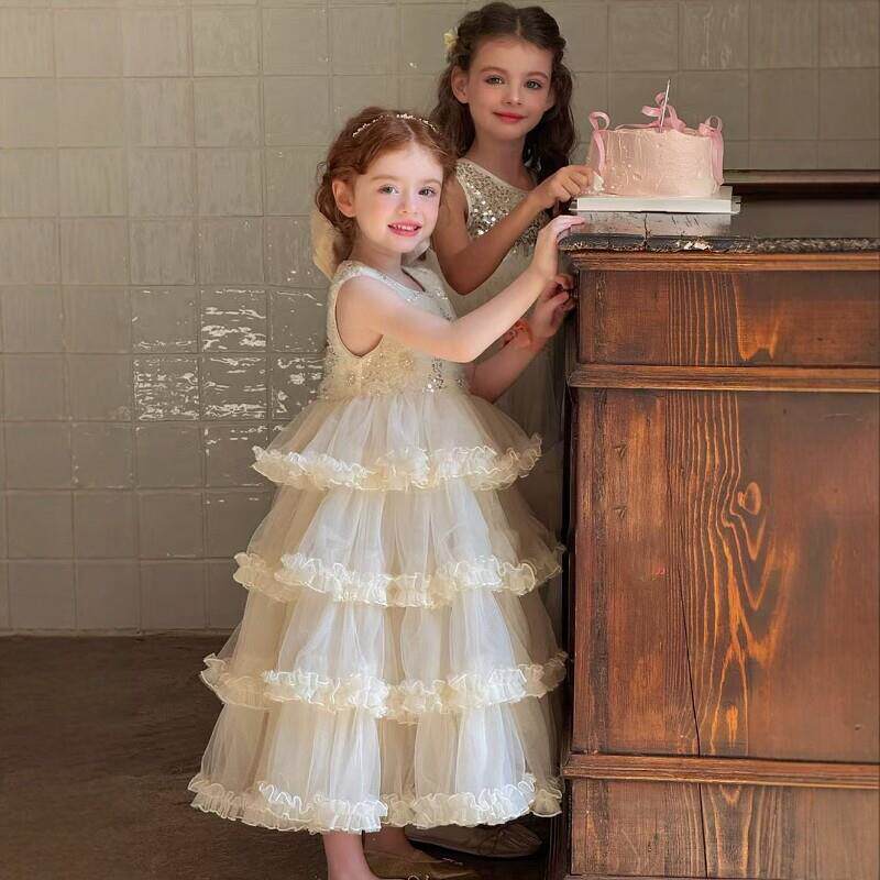 法国MIWEIKE 女童公主裙儿童礼服篷篷纱裙连衣裙女孩生日蛋糕裙子