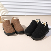 冬季 防滑厚底妈妈高帮 女泰迪毛雪地靴加绒加厚保暖棉鞋 新款 时尚