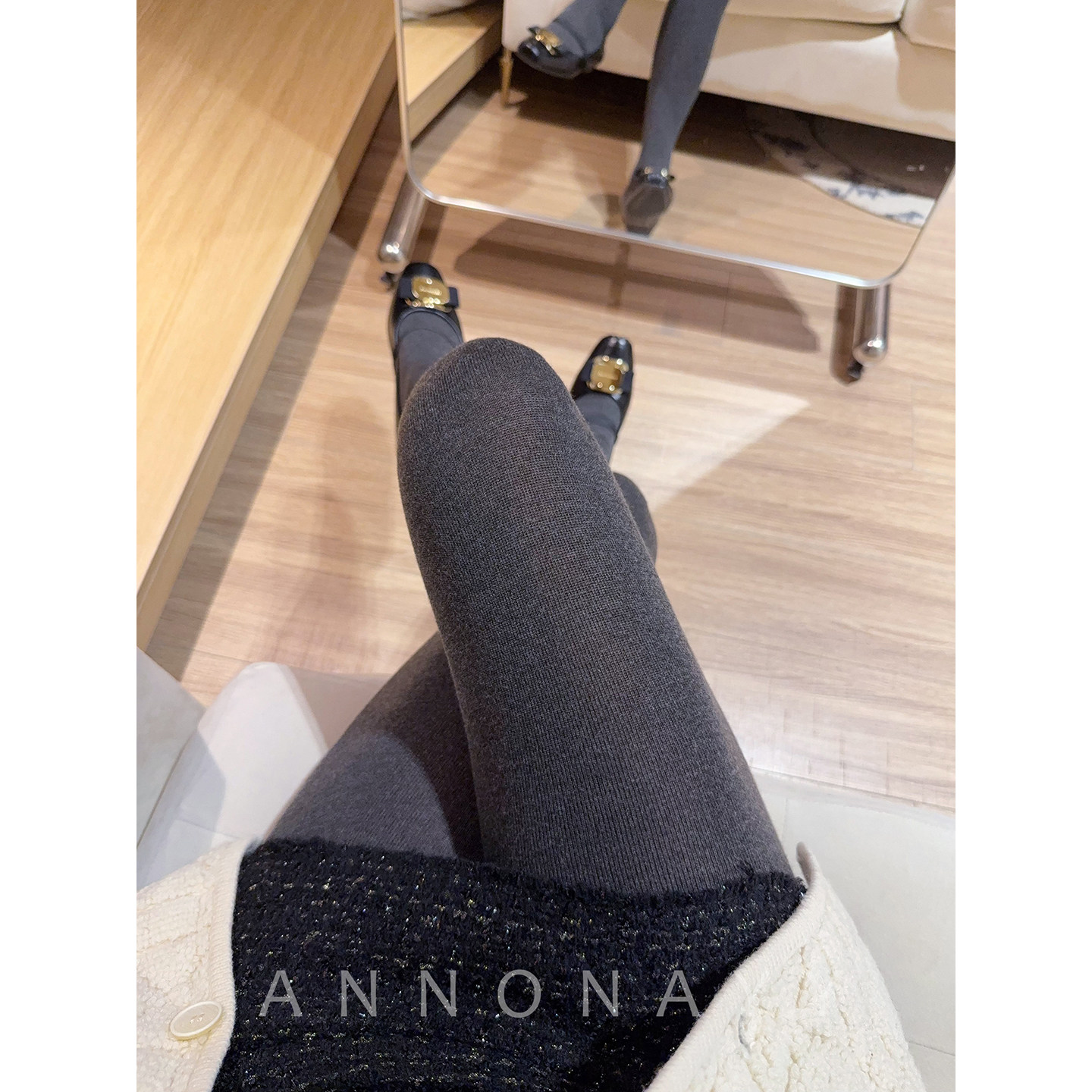 山羊绒莫代尔加厚保暖无缝连裤袜