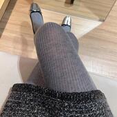 柔软澳绒15%羊毛竖纹连裤 袜秋冬格雷系烟灰色打底裤 袜A145