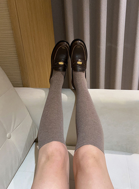 300D进口澳棉强压瘦腿小腿袜春秋学院风jk长袜子黑色长筒袜AZ240