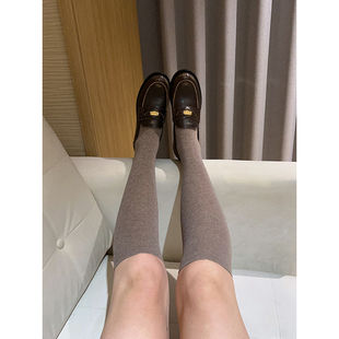 300D进口澳棉强压瘦腿小腿袜春秋学院风jk长袜子黑色长筒袜AZ240