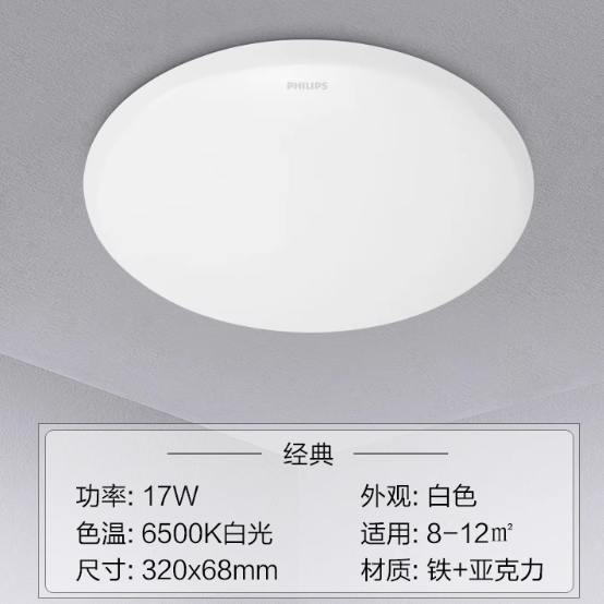环管 LED吸顶灯 6W10W17W客厅书房过道厨卫生间阳台灯 白光