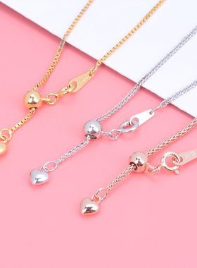 纯银百搭伸缩可调节长款盒子链