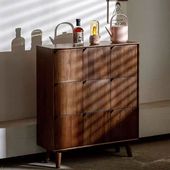 北欧黑胡桃实木九斗柜储物柜客厅靠墙餐边柜轻奢收纳柜复古抽屉柜