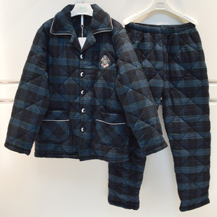 安之伴睡衣2026冬季男士梭织磨毛青年帅气三层加厚夹棉保暖家居服