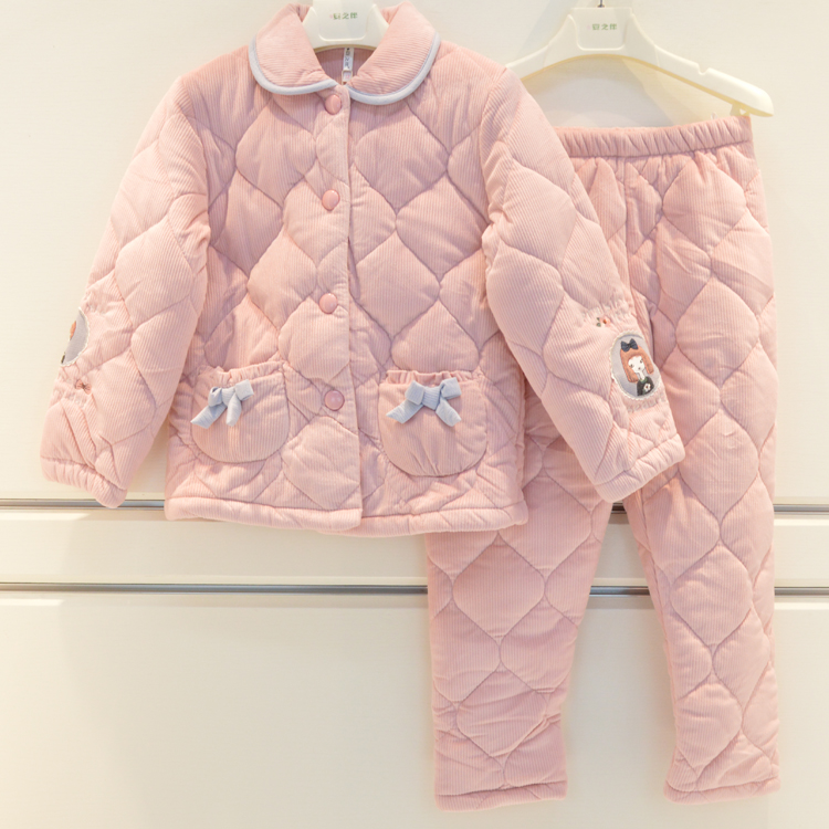 安之伴儿童睡衣冬季加厚甜美棉袄