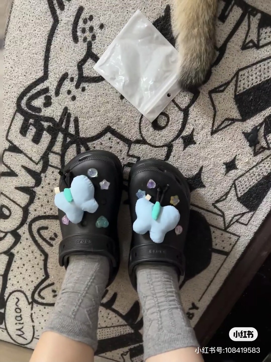 立体蝴蝶洞洞鞋扣雅雅DIY包邮
