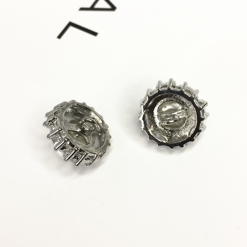 12MM 고광택 진주 지르콘 버튼 하이 엔드 절묘한 금속 작은 버튼 의류 DIY 장식 액세서리 액세서리