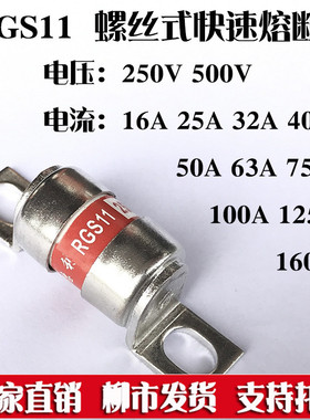 RGS11 250/500V 螺栓连接式熔断体 32A40A50A63A 陶瓷保险丝管